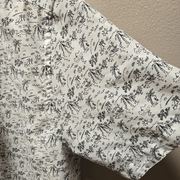 Report  Casual Button Down Shirt With Palm Trees Size M - Picture 7 of 9